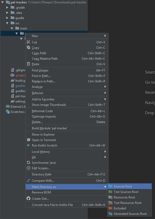 Set IntelliJ sources root